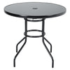 Black Glass Rect/Round/Square Garden Table Bistro Outdoor BBQ Patio Dining Table