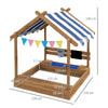 Kids Wooden House Designed Sandbox Children Outdoor Toy Set Garden Pit NEW UK