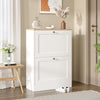 Wooden Shoe Cabinet 2 Drawer Footwear Rack Cupboard Organiser Shelf Unit Hallway
