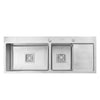 Large 1.5 Bowl Square Inset Stainless Steel Kitchen Sink with Right Hand Drainer