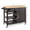Kitchen Island Cart Rolling Storage Trolley Cart Wooden Kitchen Serving Utility