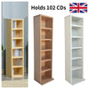 6 Tier Wooden CD DVD Video Game Book Shelf Storage Rack Organizer Fits 102 CDs