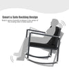 3Pcs Outdoor Rocking Bistro Set Garden PE Rattan Rocking Chair Set w/Cushion