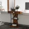 T-Shaped Industrial Console Table Narrow Sofa Side Table