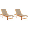 Loungers 2 pcs Taupe Solid Wood Acacia and L2D3
