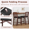 Set of 2 Folding Kitchen Island Stool with Padded Seat-Brown