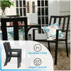 Garden Dining Set Outdoor Furniture Stackable Chair Table With Umbrella Hole