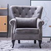 Chesterfield Wing Back Queen Anne Chair Velvet Tufted Lounge Fireside Armchair