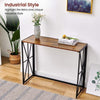 Hallway Console Corridor Computer Table Desk, Easily Folding Desk Rustic Brown