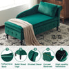 Upholstered Chaise Longue Indoor Lounge Sofa with Right Armrest & Storage Green
