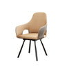Set of 2 Two-tone Microfiber Leather Upholstered Dining Chairs Swivel Armchairs