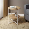 Small Round Coffee Table with 2 Tier End Table Bedside Table UK