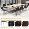 4Pcs Stackable Kitchen Chairs Set Modern Plastic Dining Room Chairs Black