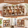 Mid Century Modern Storage Organizer 10-Cube Bookcase Natural
