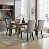 Set of 6 Velvet Dining Chairs High Back Wooden Legs for Home Dining Room Kitchen