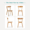 4pcs Mid Century Solid Wood Curved Backrest Dining Chairs Dining Room Kitchen