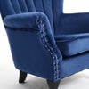 Occasional Oyster Wing Chair High Back Velvet Fabric Tub Armchair Fireside Room