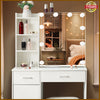 Dressing Table with 10 LED Lights Mirror Stool 6 Drawers Vanity Set Makeup Desk