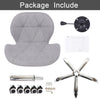 Computer Desk Chair Office Cushioned Chair Chrome Legs Swivel Fabric/PU/Velvet