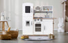 Toy Kitchen Wooden Playset With Lights and Sounds Kids Pretend Toys - White