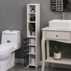 Modern Bathroom Tall Cabinet with Storage Shelf&Door Corner Shelf Bookshelf