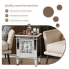 Unique Silver Mirrored Side Table Clock Display Elevated Legs Storage Nighstand