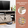 Entertainment Center 150cm Sliding Barn Door TV Stand w/Shelf-Grey