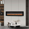 60 Inch Electric Wall Mounted Inset 9 Flames LED Fireplace Heater Crystal Effect