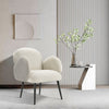 Tub Chair Modern Accent Chair Curved Back Teddy Upholstered Armchair metal Legs