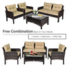4 Pcs Outdoor Table Chair Furniture Set PE Rattan Patio Sectional Sofa Set