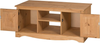TV Unit Solid Pine 2 Door Media Stand Wooden Cottage Style Storage Cabinet Brown