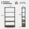 5-Tier Bookshelf Freestanding Utility Storage Rack Bookcase Display Organizer