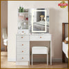 Dressing Table Makeup Vanity Set Desk with Lighted Mirror Drawer Stool Bedroom