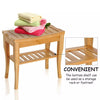 Slatted Natural Bamboo Wood Bathroom Shower Stool Bench Seat Shoe Rack Shelf