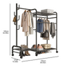 Heavy Duty Clothes Rail Rack Garment Dress Hanging Display Standing Bag Storage
