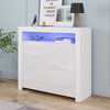 High Gloss 2 Doors Matt Body Sideboard Cupboard Kitchen Buffet Cabinet with LED
