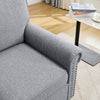 3 Seater Sofa Couch Linen Fabric Settee for Living Room & Office Studded (Grey)