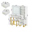 Dressing Table White Desk Makeup Vanity Table Drawers Stool Set Shelf Dresser