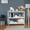 Industrial 3-Tier Console Table Rustic Sofa Narrow Accent Side Table X-Design