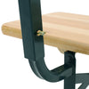 Outdoor Wooden Folding Beer Table Bench Set Trestle Garden Steel Leg w/ Backrest