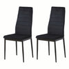 4Pcs Black Velvet Dining Chairs Kitchen Dinning Room Metal Leg Padded Seat Home