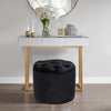 Round Cylinder Stool Sofa Side Footstool Chair Soft Seat with Crystal Button New