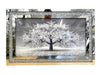 Crushed Diamond Blossom Tree Picture Silver Liquid Art 3D Wall Hung 80x50 cm