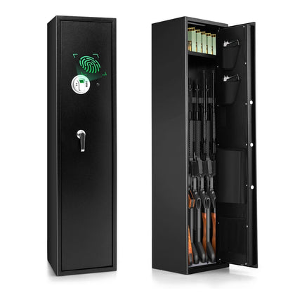 5-Rifle Gun Safe Long Heavy Duty Gun Cabinet w/ Digital Keypad