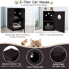 2-Tier Cat House Indoor Pet Crate Litter Box Enclosure Side Storage Cabinet