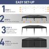 10x20FT Pop-Up Gazebo Waterproof Party Tent Folding Canopy With 6 SideWalls 3x6M