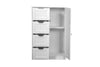 Bathroom Floor Cabinet Cupboard Hallway Storage Unit 4 Drawers 1 Door White/Grey