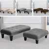 Linen Fabric Bench Footstool Ottoman Footrest Soft Children Stool Low Chair Seat