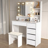 Large Dressing Table With Light Mirror Drawers Stool Vanity Set Makeup Table