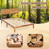 Single Size Bed Frame Acacia Wood Platform Bed w/ Headboard Caramel